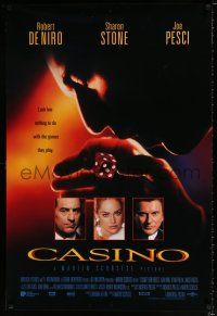 3h112 CASINO int'l DS 1sh '95 Martin Scorsese, Joe Pesci, Sharon Stone, Robert De Niro w/dice!