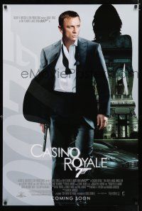3h114 CASINO ROYALE int'l advance DS 1sh '06 Daniel Craig as James Bond w/ silenced gun!