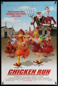 3h121 CHICKEN RUN DS 1sh '00 Peter Lord & Nick Park claymation, poultry with a plan!