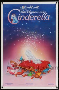 3h124 CINDERELLA 1sh R87 Walt Disney classic romantic musical fantasy cartoon!