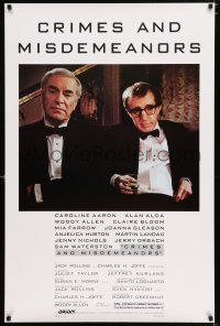 3h133 CRIMES & MISDEMEANORS style B 1sh '89 Woody Allen directs & stars with Martin Landau!