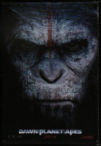 3h145 DAWN OF THE PLANET OF THE APES style A int'l teaser DS 1sh '14 super close-up of Caesar!