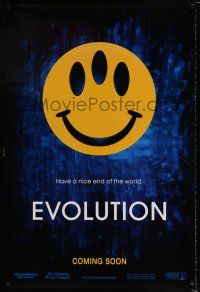 3h208 EVOLUTION int'l teaser DS 1sh '01 David Duchovny, great three-eyed smiley face!