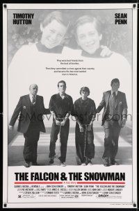 3h222 FALCON & THE SNOWMAN 1sh '85 Sean Penn, Timothy Hutton, John Schlesigner directed!