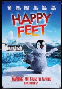 3h322 HAPPY FEET teaser DS 1sh '06 George Miller CGI animated penguin adventure cartoon!