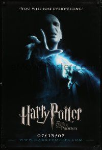 3h327 HARRY POTTER & THE ORDER OF THE PHOENIX teaser DS 1sh '07 David Yates, creepy Ralph Fiennes!