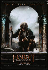3h341 HOBBIT: THE BATTLE OF THE FIVE ARMIES teaser DS 1sh '14 Martin Freeman as Bilbo Baggins!