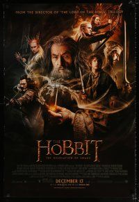 3h342 HOBBIT: THE DESOLATION OF SMAUG advance DS 1sh '13 Peter Jackson directed, cool cast montage!