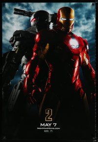 3h398 IRON MAN 2 teaser DS 1sh '10 Marvel, Robert Downey Jr in title role, cool suits back to back!