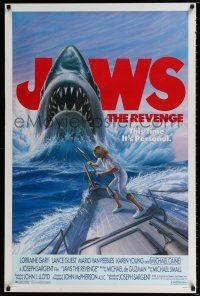 3h409 JAWS: THE REVENGE 1sh '87 art of the Great White Shark, this time it's personal!