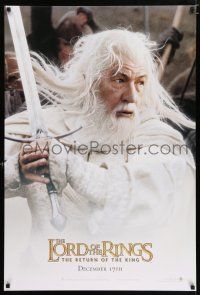 3h462 LORD OF THE RINGS: THE RETURN OF THE KING teaser DS 1sh '03 Ian McKellan as Gandalf!