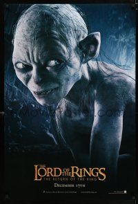 3h460 LORD OF THE RINGS: THE RETURN OF THE KING teaser DS 1sh '03 Andy Serkis as Gollum!