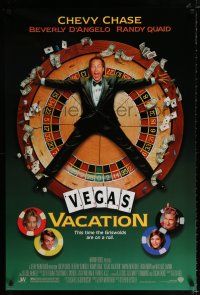 3h524 NATIONAL LAMPOON'S VEGAS VACATION DS 1sh '97 great image of Chevy Chase on roulette wheel!