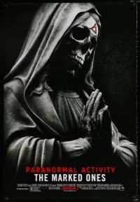 3h565 PARANORMAL ACTIVITY THE MARKED ONES advance DS 1sh '14 horror image of praying skeleton!