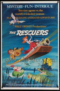 3h624 RESCUERS 1sh '77 Disney mouse mystery adventure cartoon from depths of Devil's Bayou!