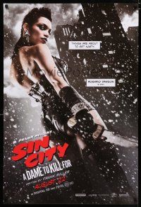 3h681 SIN CITY A DAME TO KILL FOR teaser DS 1sh '14 sexy Rosario Dawson as Gail w/knife!