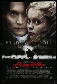3h690 SLEEPY HOLLOW DS 1sh '99 directed by Tim Burton, Johnny Depp & Christina Ricci!