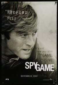 3h710 SPY GAME teaser DS 1sh '01 great close-up of Robert Redford, it's how the game plays you!
