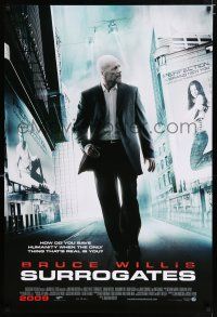 3h745 SURROGATES advance DS 1sh '09 Radha Mitchell, Rosamund Pike, cool image of Bruce Willis!