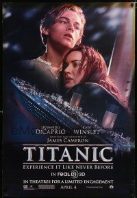 3h775 TITANIC April 4 DS 1sh R12 Leonardo DiCaprio, Kate Winslet, directed by James Cameron!