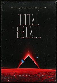 3h781 TOTAL RECALL teaser 1sh '90 Paul Verhoeven, how would you know if someone stole your mind?