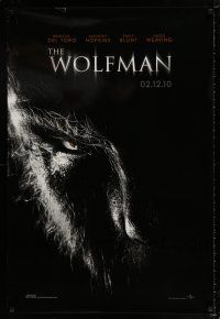 3h835 WOLFMAN teaser DS 1sh '10 cool image of Benicio Del Toro as monster in title role!