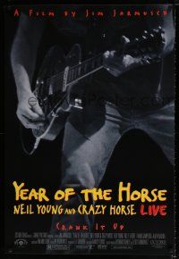 3h847 YEAR OF THE HORSE 1sh '97 Neil Young close-up cranking it up, Jim Jarmusch, rock & roll!
