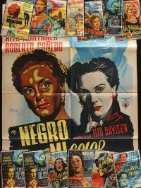3j021 LOT OF 14 FOLDED MEXICAN POSTERS '50s great different art from a variety of movies!