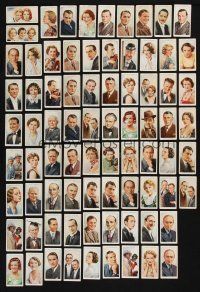 3j243 LOT OF 78 ENGLISH CIGARETTE CARDS OF RADIO STARS '40s color portraits of top performers!