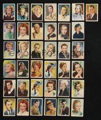 3j245 LOT OF 37 ENGLISH CIGARETTE CARDS OF FILM STARS '40s color portraits of Hollywood's best!