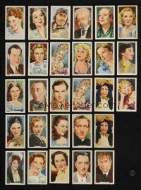 3j247 LOT OF 28 MY FAVOURITE PART ENGLISH CIGARETTE CARDS '40s color art of top Hollywood stars!