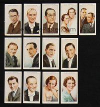 3j251 LOT OF 13 ENGLISH CIGARETTE CARDS OF RADIO CELEBRITIES '40s popular performers in color!