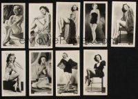 3j253 LOT OF 9 ENGLISH CIGARETTE CARDS OF GLAMOUR GIRLS '50s sexy ladies in skimpy outfits!
