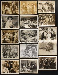 3j299 LOT OF 25 COWBOY WESTERN 8x10 STILLS '40s great scenes of men fighting + Native Americans!