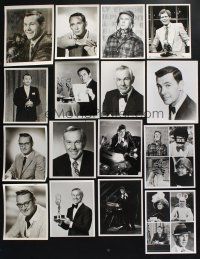 3j300 LOT OF 22 8x10 STILLS OF TV LATE NIGHT HOSTS '50s-90s one signed by Johnny Carson, Letterman