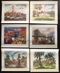 3j382 LOT OF 13 UNITED AIRLINES TRAVEL POSTERS '60s cool full-color art of famous destinations!