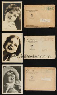 3j280 LOT OF 3 CLARA BOW 5x7 FAN PHOTOS WITH ENVELOPES '20s-30s great images of the pretty star!