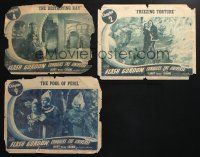 3j117 LOT OF 3 FLASH GORDON CONQUERS THE UNIVERSE LOBBY CARDS '40 from three different chapters!