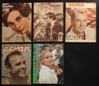 3j205 LOT OF 5 ECRAN ARGENTINEAN MAGAZINES '40s Audrey Hepburn, Sean Connery, Janet Leigh & more!