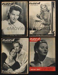 3j208 LOT OF 4 NORD FRANCE FRENCH MAGAZINES '40s Errol Flynn & top actresses of the day!