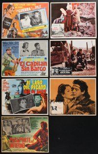3j028 LOT OF 56 MEXICAN LOBBY CARDS IN SETS OF 8 '50s-60s great images from 7 different movies!