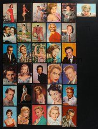 3j267 LOT OF 31 SOUTH AMERICAN POSTCARDS OF MOVIE STARS '50s great color portraits!