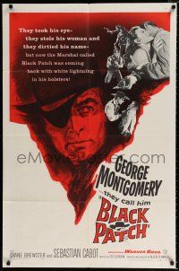 3k070 BLACK PATCH 1sh '57 they took George Montgomery's eye, his woman, and his name!