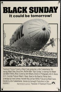 3k071 BLACK SUNDAY 1sh '77 Goodyear Blimp zeppelin disaster at the Super Bowl!