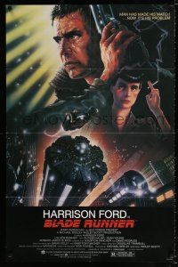 3k073 BLADE RUNNER 1sh '82 Ridley Scott sci-fi classic, art of Harrison Ford by Alvin!