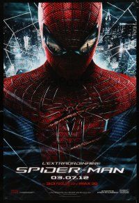 3m054 AMAZING SPIDER-MAN matte teaser DS Canadian 1sh '12 Andrew Garfield over city!