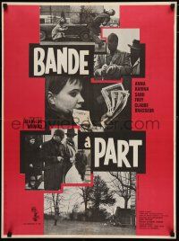 3m656 BAND OF OUTSIDERS French 23x31 '64 Jean-Luc Godard's Bande a Part, Anna Karina, Brasseur