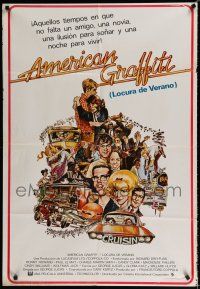 3m154 AMERICAN GRAFFITI Spanish '73 George Lucas teen classic, it was the time of your life!