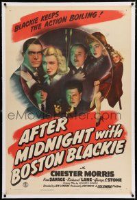 3p008 AFTER MIDNIGHT WITH BOSTON BLACKIE linen 1sh '43 Chester Morris keeps the action boiling!