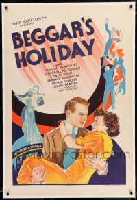3p021 BEGGAR'S HOLIDAY linen 1sh '34 crook Hardie Albright in love with taxi dancer Sally O'Neil!